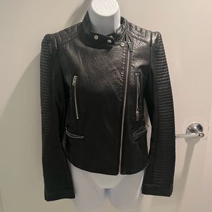 Zara vegan leather bomber jacket